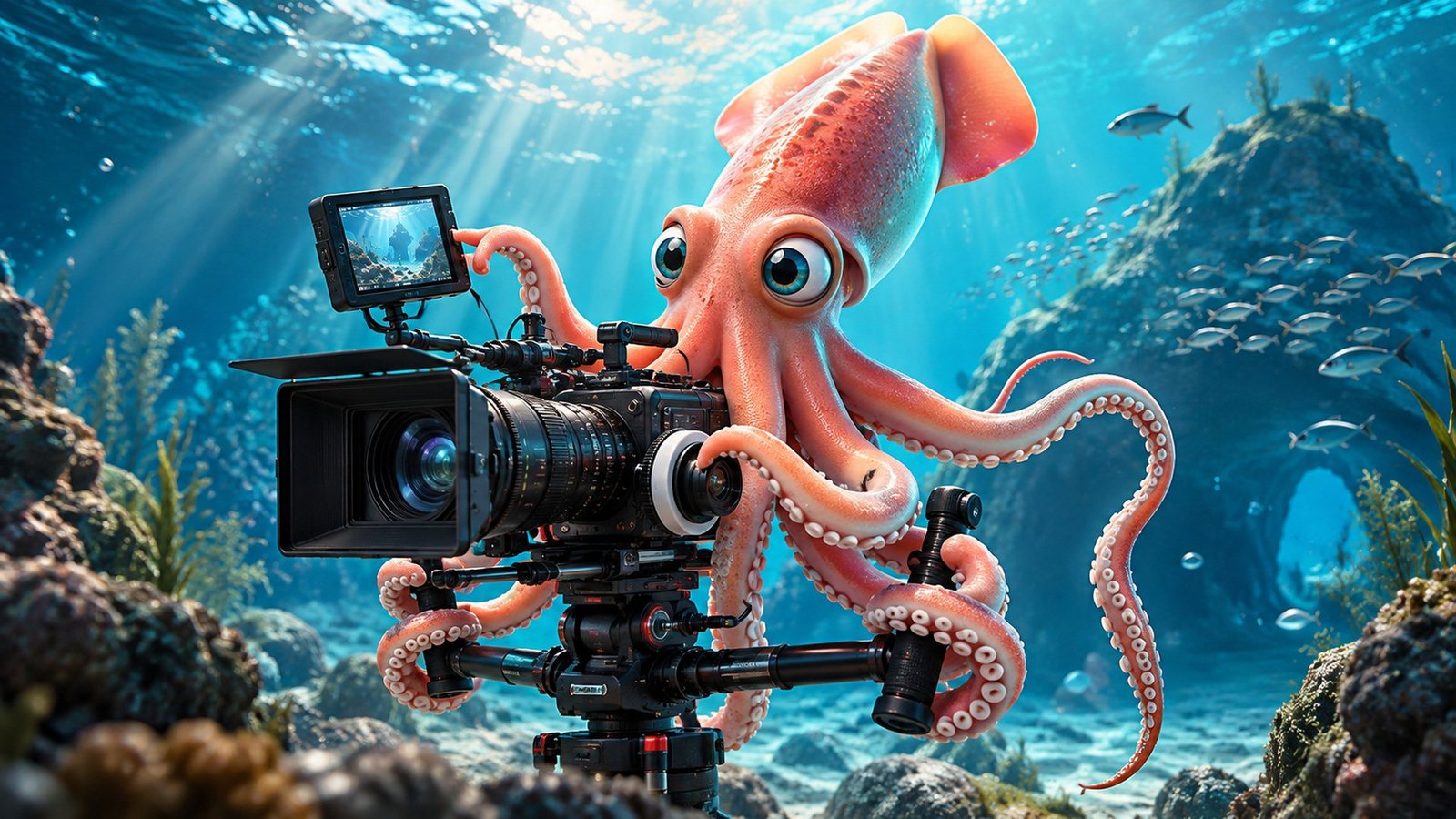 Producción de video en Puerto Vallarta | Calamar Agency Calamar Agency, agencia de publicidad en Puerto Vallarta, Jalisco: producción de video profesional. Video corporativo, comercial, publicitario y para redes sociales para hoteles, restaurantes, desarrollos y empresas de Riviera Nayarit. Calamar con cámara de cine bajo el mar.